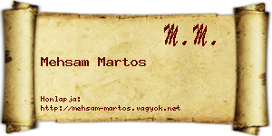 Mehsam Martos névjegykártya